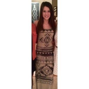 Aztec Print Maxi Dress